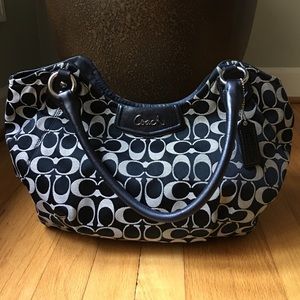 Taupe and Black Coach Bag