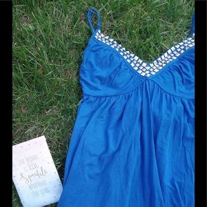 INC International Concept Blue / Silver Maxi Dress