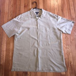 Alfani men's olive short sleeve button down shirt