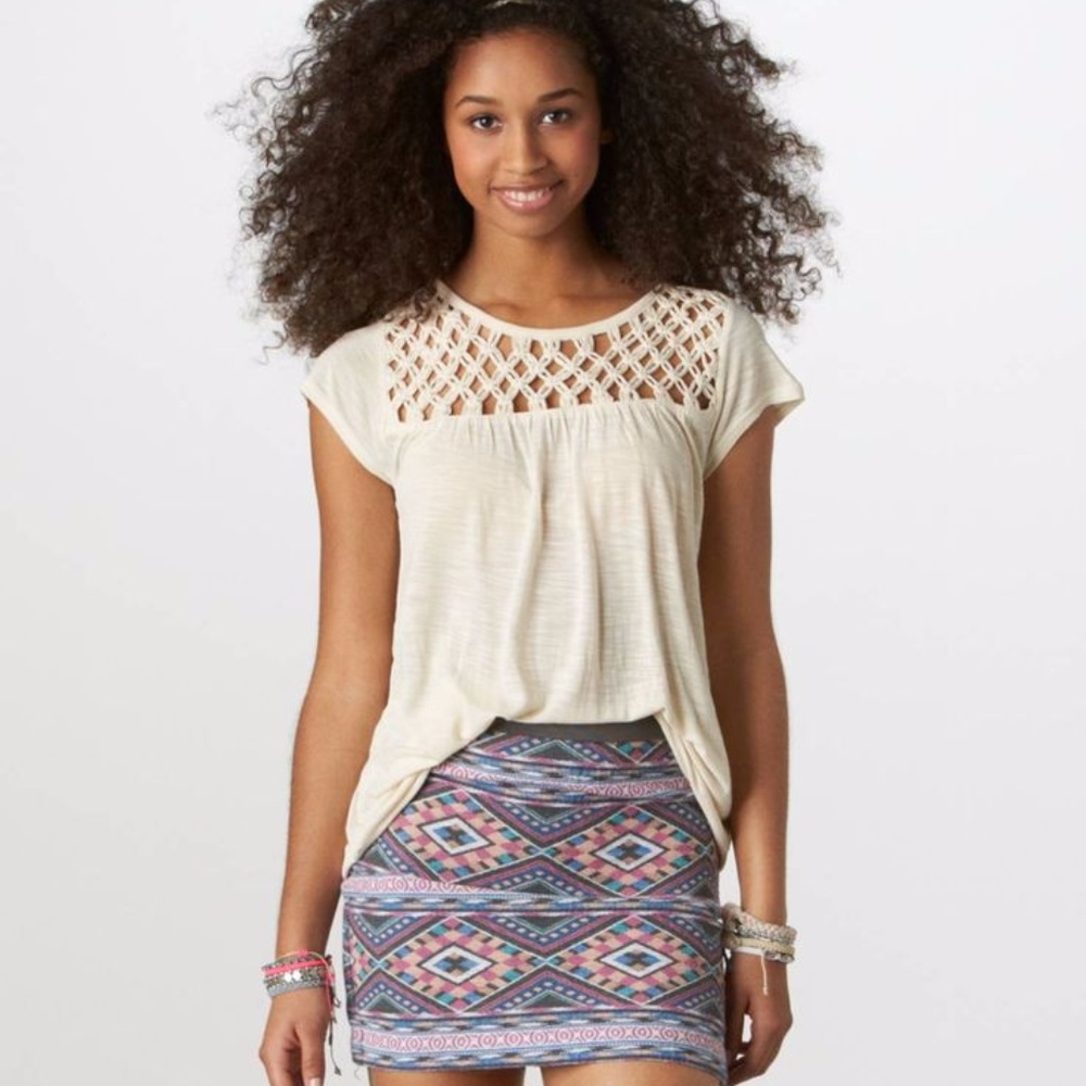 Print mini tribal skirt