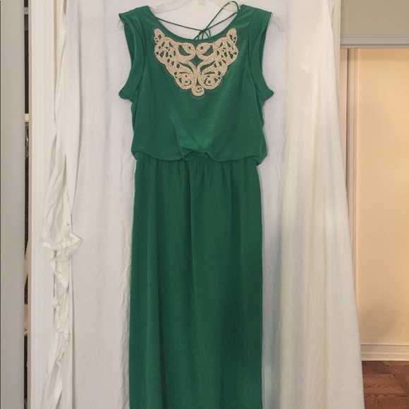 Green beaded maxi dress - Picture 2 of 3