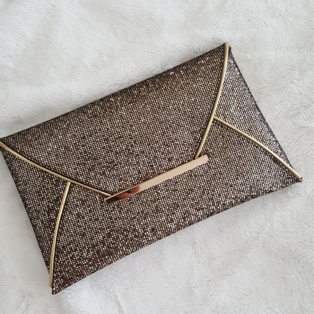 Gold clutch purse