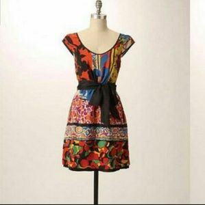 Moulinette Soeurs for Anthropologie Silk dress