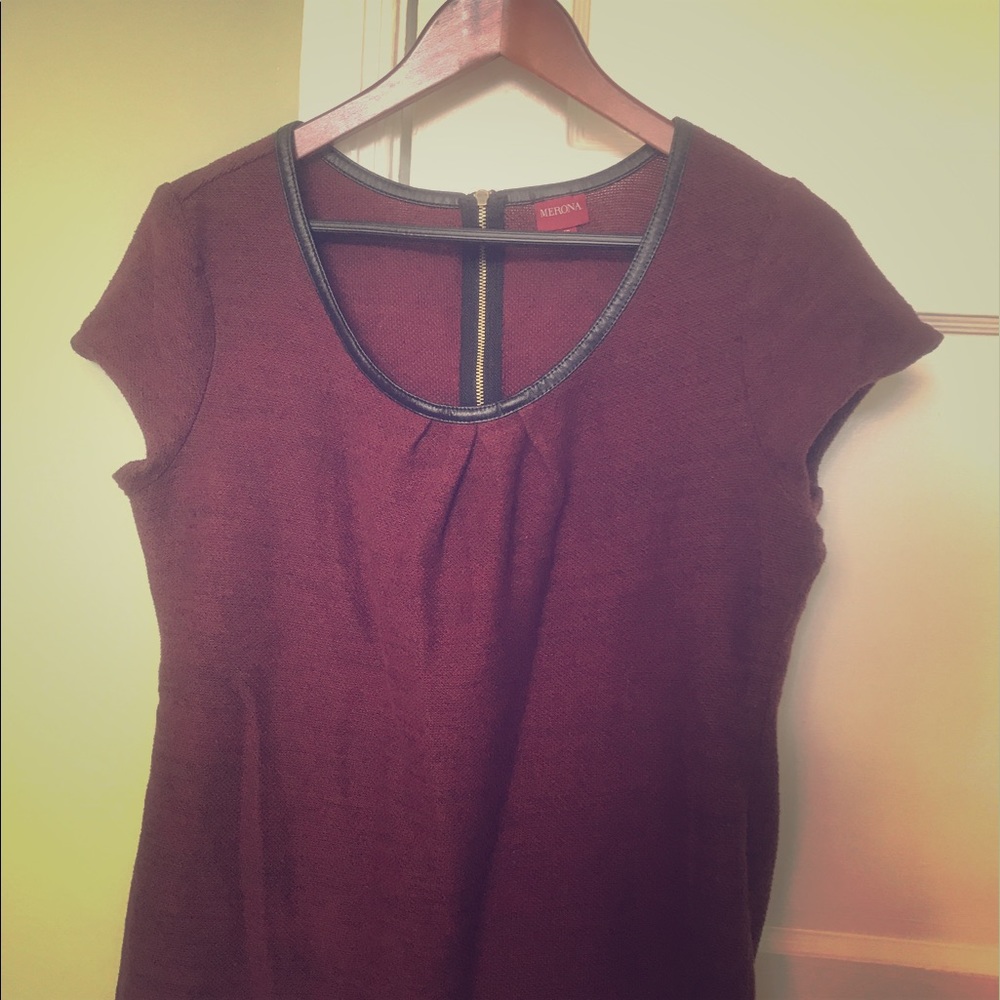 Cranberry color knit shirt