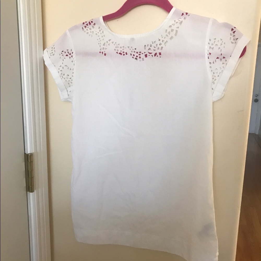 White Zara Cut Out Top