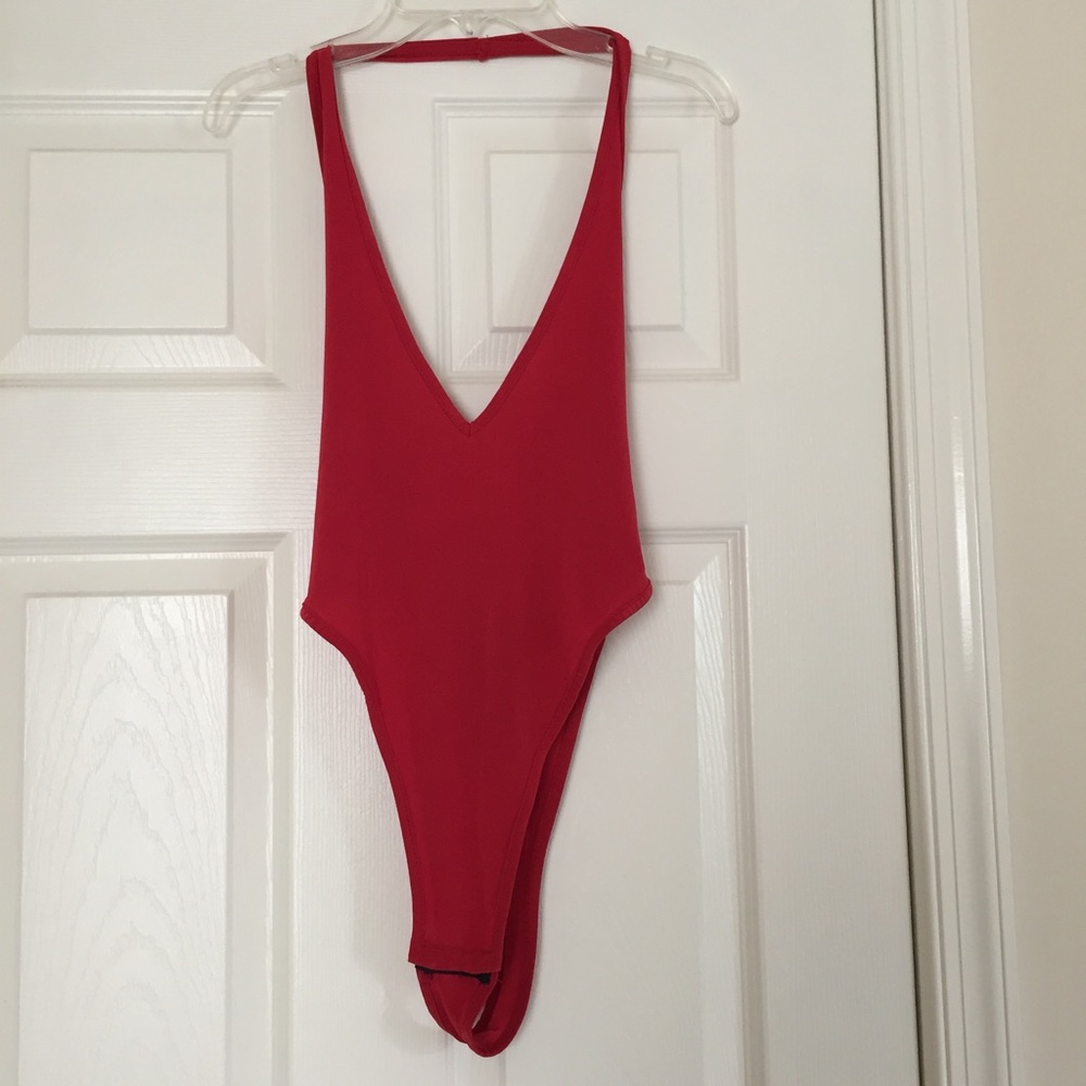 Low Cut Halter Bodysuit