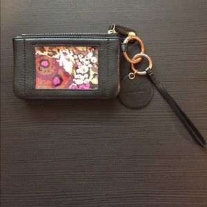 Vera Bradley Black Leather Wallet Wristlet