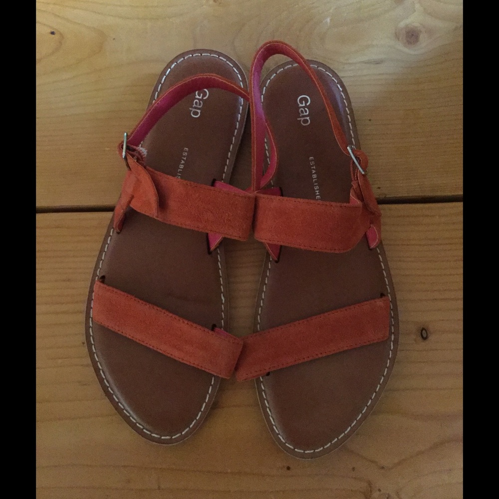 GAP orange suede sandals - never worn!