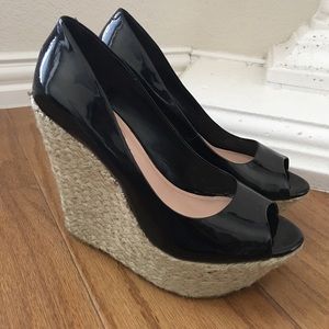 Jessica Simpson Black Woven Platform Sandal Sz 9