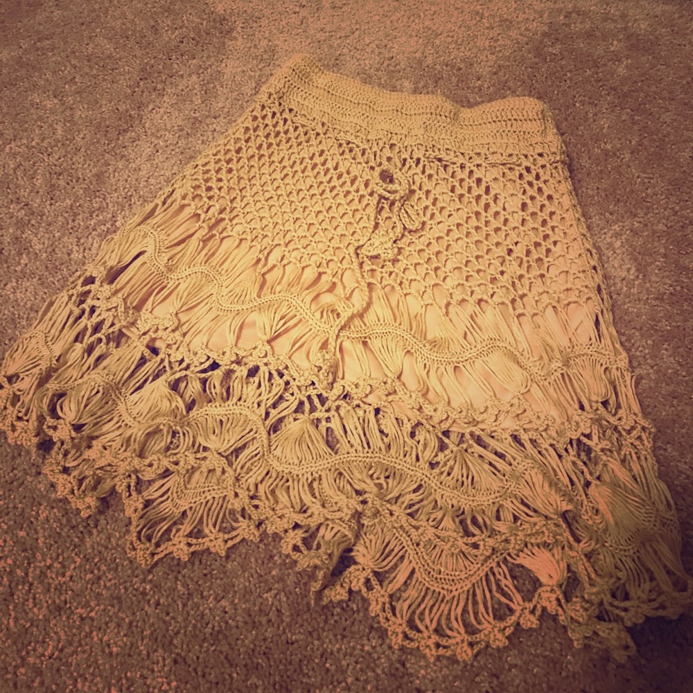 Crocheted detailing skirt.
