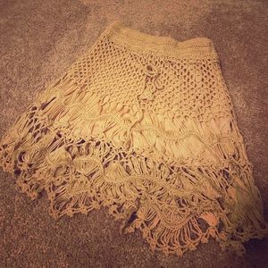 Crocheted detailing skirt.