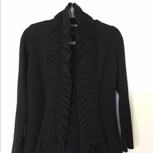 INC ruffle trim drape cardigan
