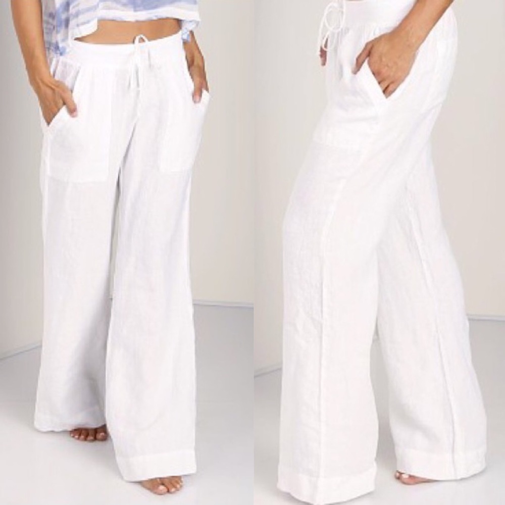 REVOLVE Bella Dahl White Linen Pants