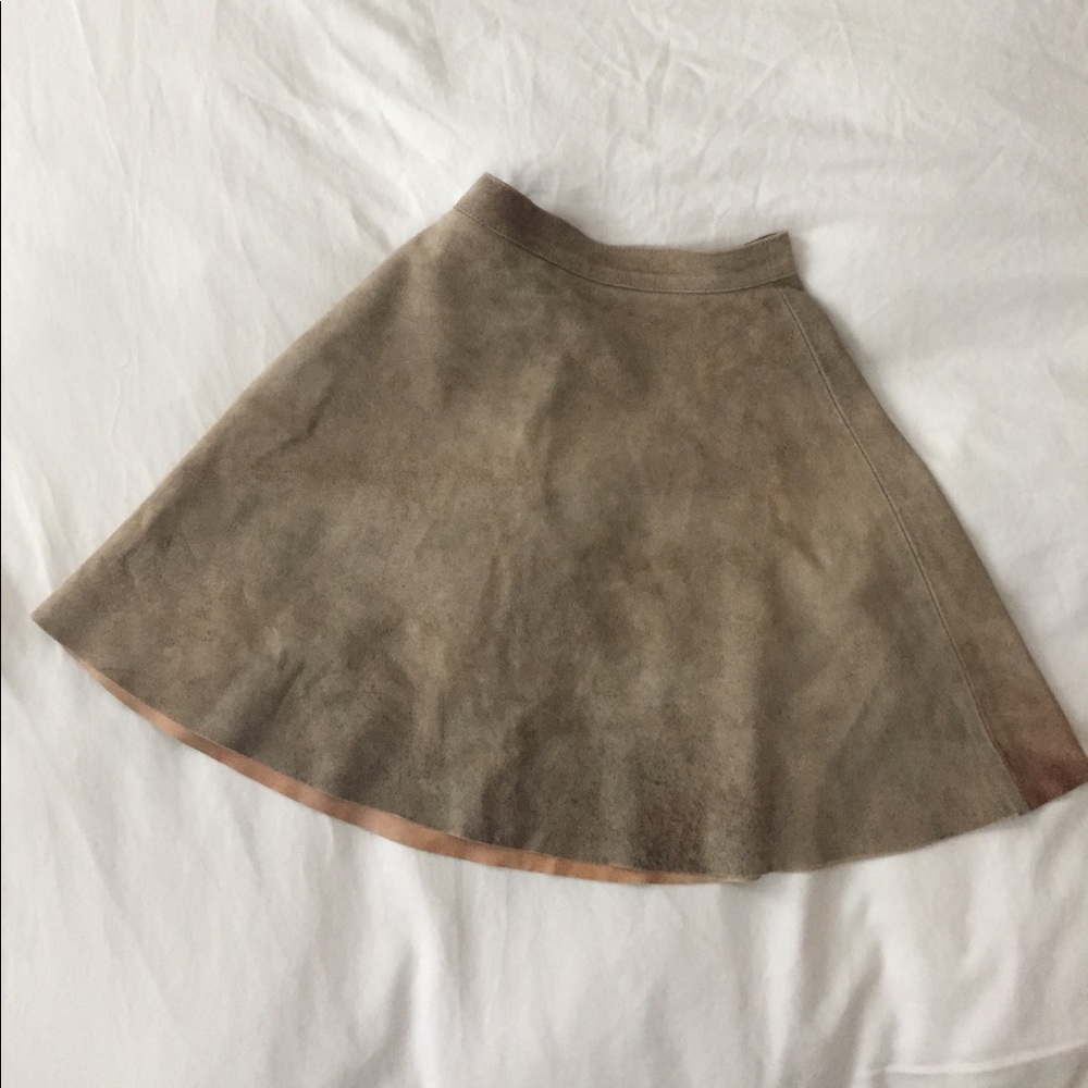 American Apparel lambskin leather circle skirt