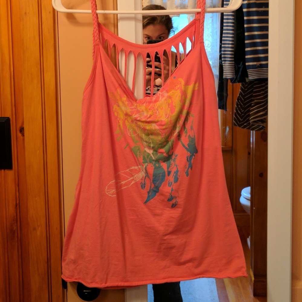 4/$20 Peach dream catcher tank