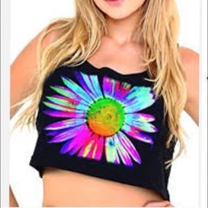 UV reactive flower crop top!