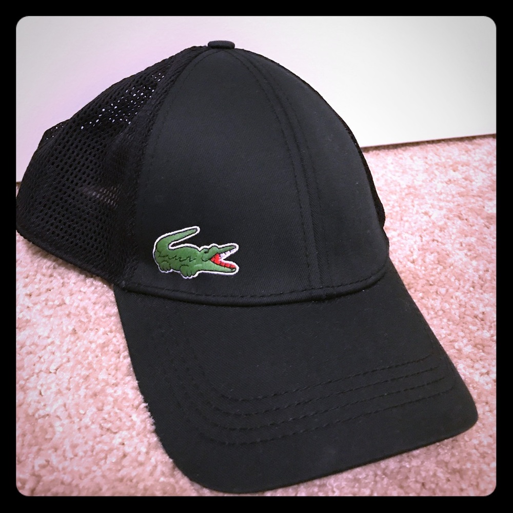 Black Lacoste hat