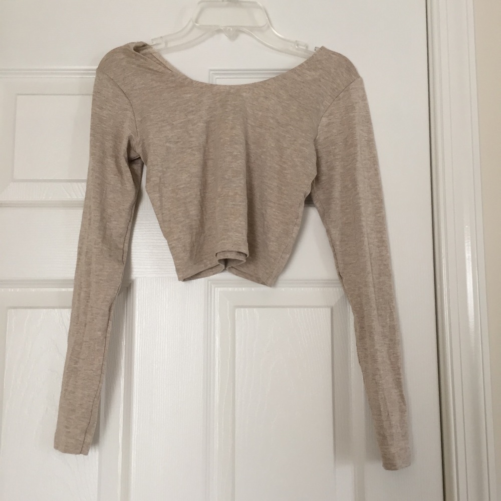Oatmeal Long Sleeve Crop