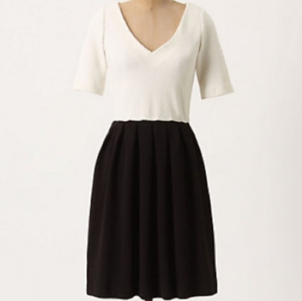 Black and white dress by Ganni for Anthropologie