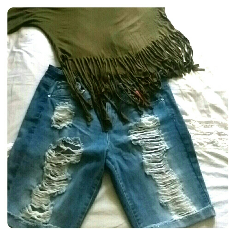 New Distressed Bermuda Shorts!!