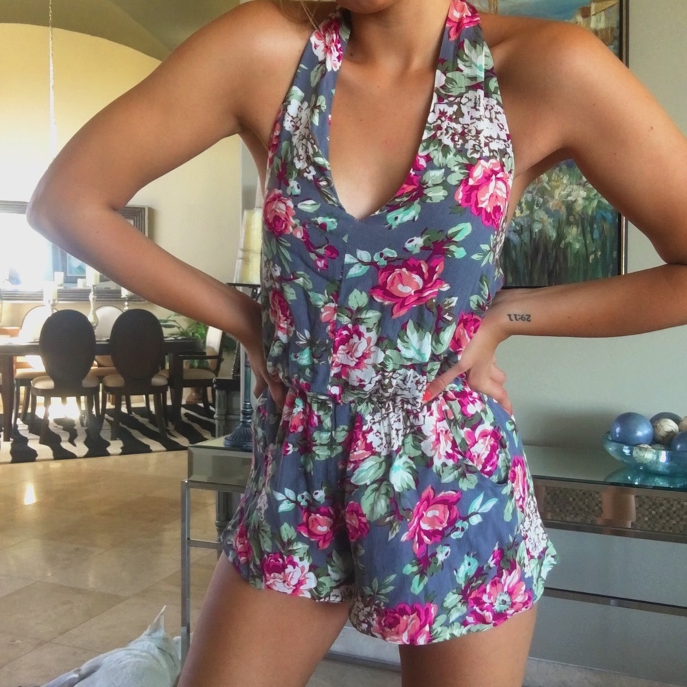 bishop + young halter floral romper