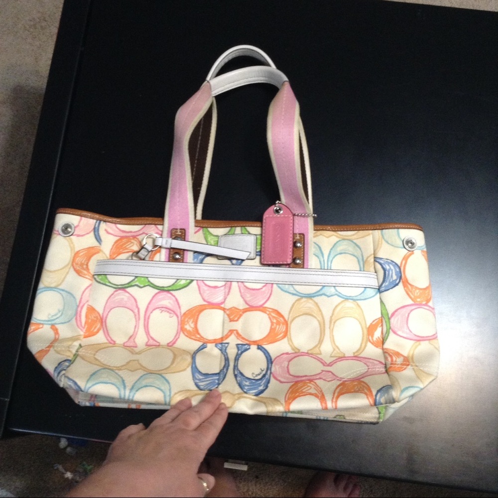Coach Scribble multicolor tote