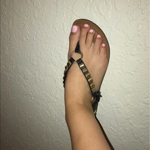 Brown and gold Jessica Simpson sandals
