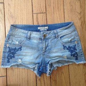 MOSSIMO denim shorts with floral embroidery