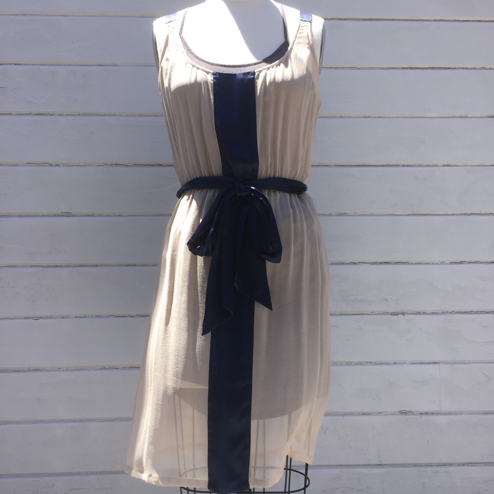Harkham Navy and Taupe Dress