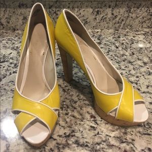 Nine West Yellow Peeptoes
