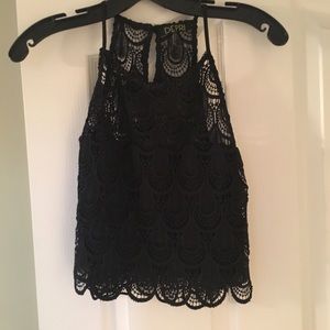 Black Lace Crop Top