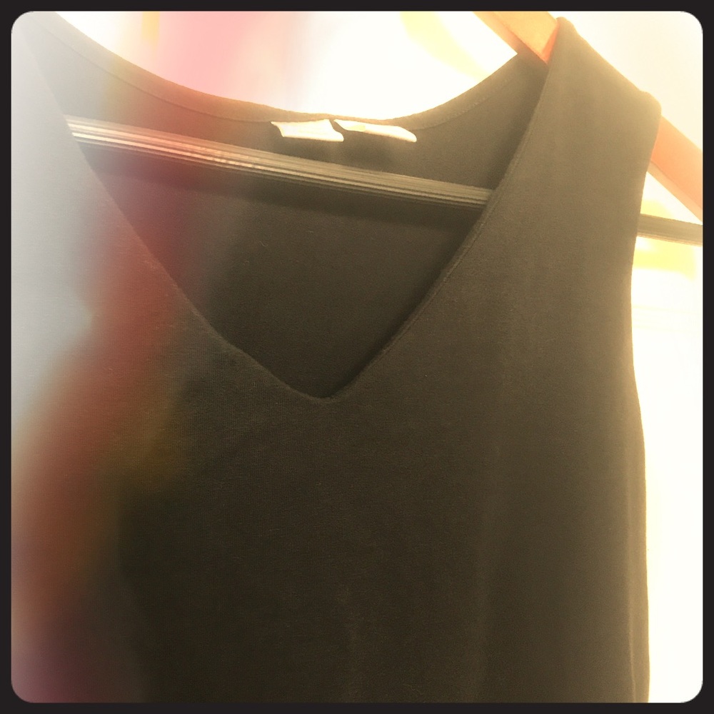 Black, V-neck tank top