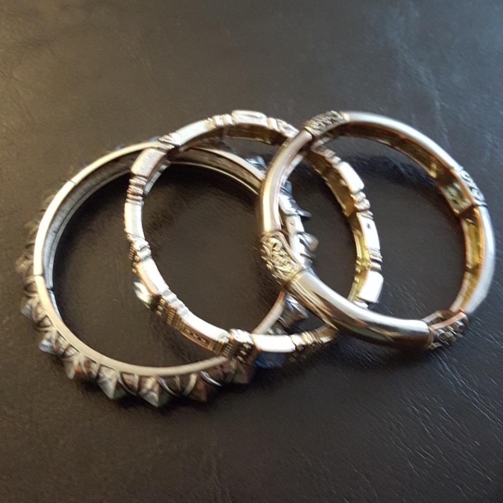 Three silver bracelets . 🎉🎉