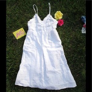 No Boundaries White Floral Embroidered Sundress