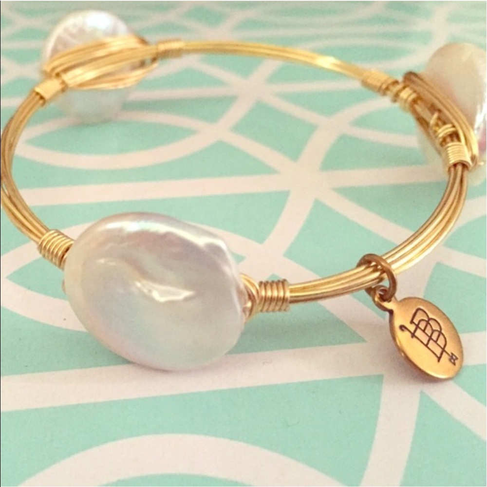 Bourbon and Bowties pearl bangle