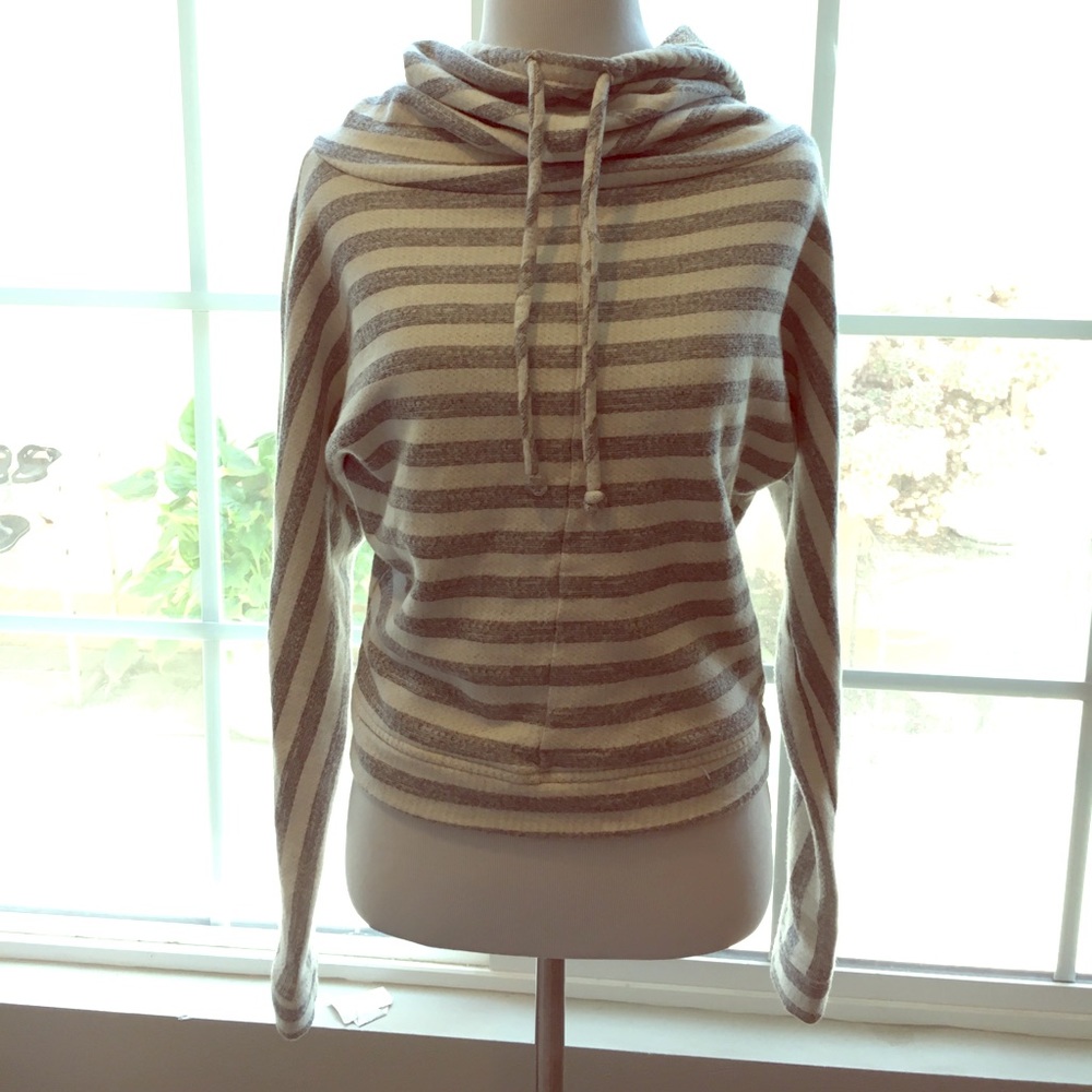 Joes jeans funnel neck striped sweatshirt