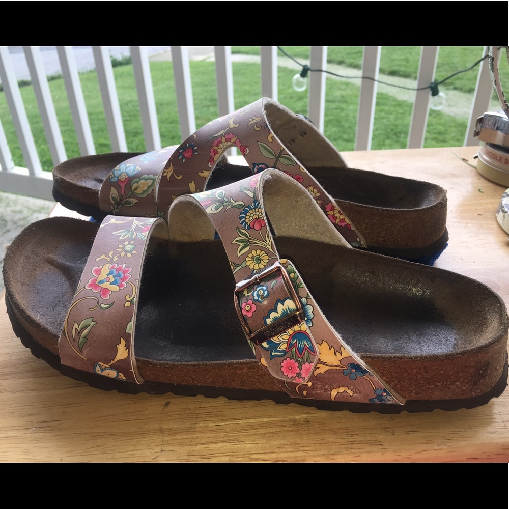 Birkenstock Brown Floral Sandals Size 40