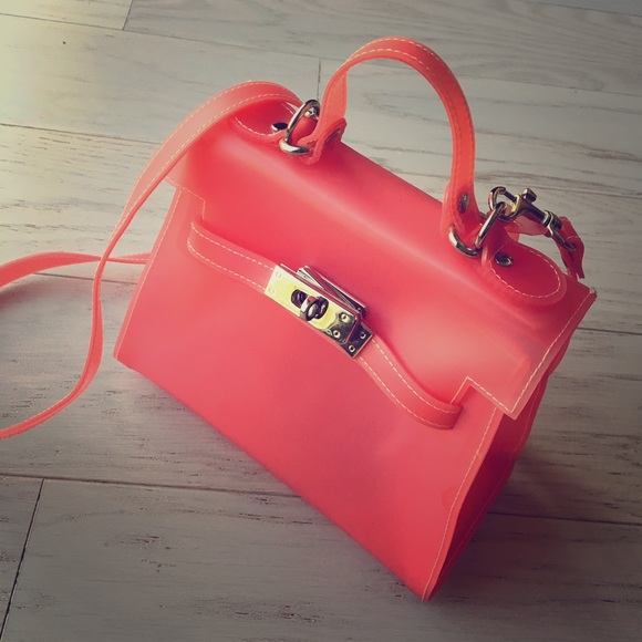 Handbags - 🔴 Coral-Pink Jelly Purse
