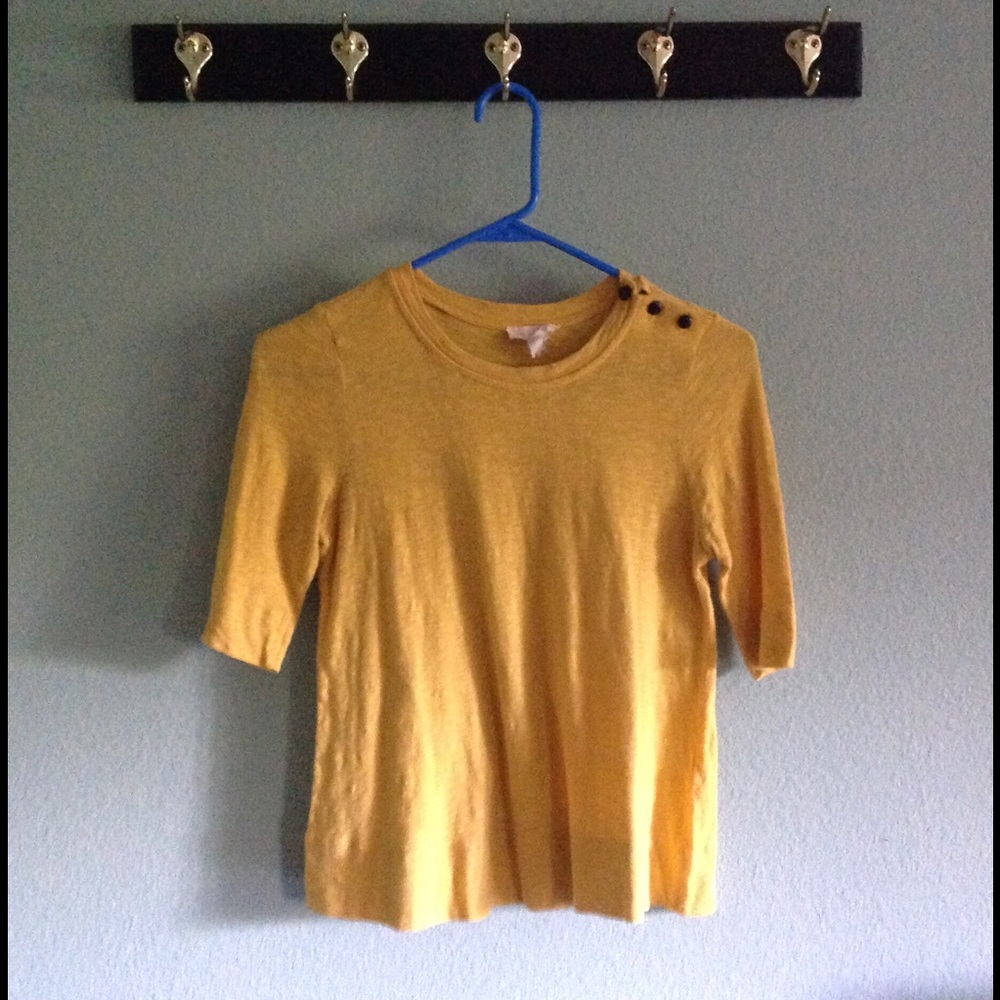 Mustard yellow 3/4 length sleeve top