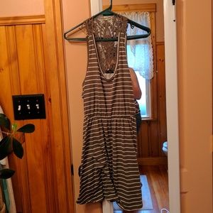 4/$20 Olive striped skater dress