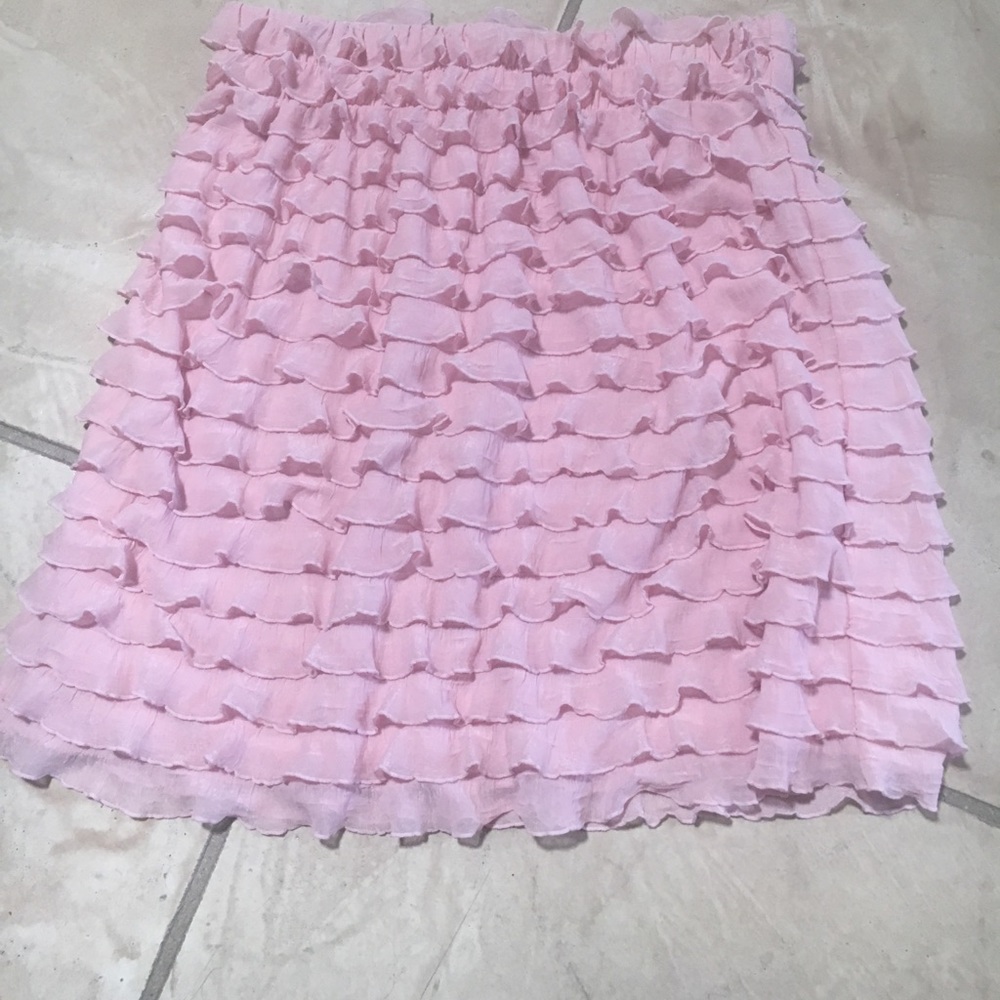 Pink ruffle vintage skirt