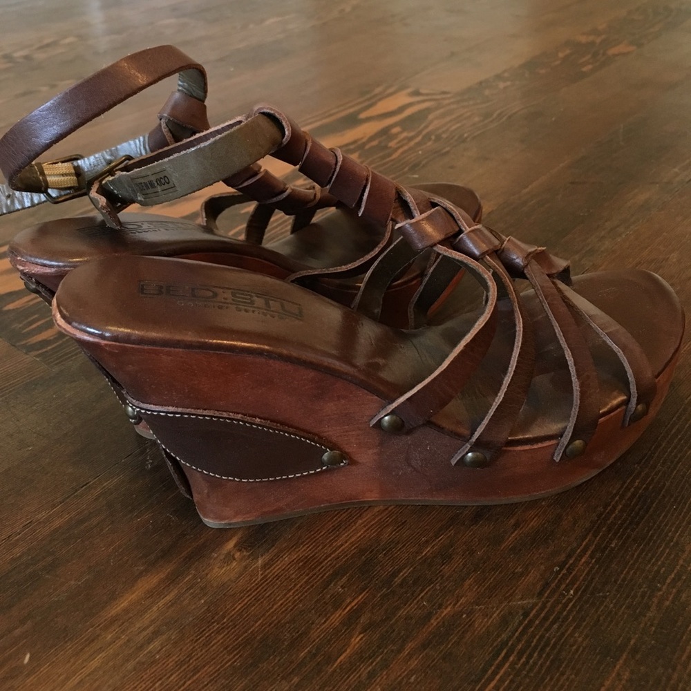 Bedstu Leather Wedge Hells 8.5
