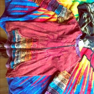 Pink + other fun colors zip-up hoodie!