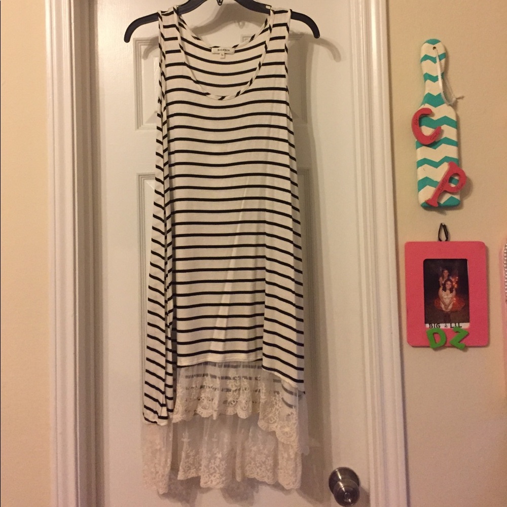 Boutique Brand Black and White Stripe Dress