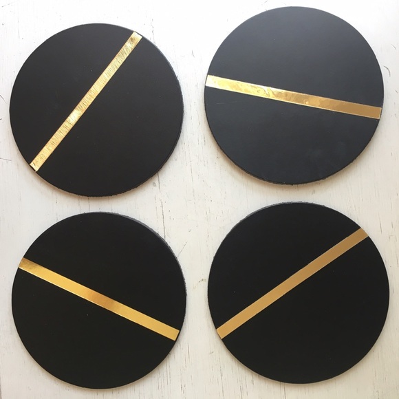 SOLD - Clare V black leather coasters - Picture 2 of 6