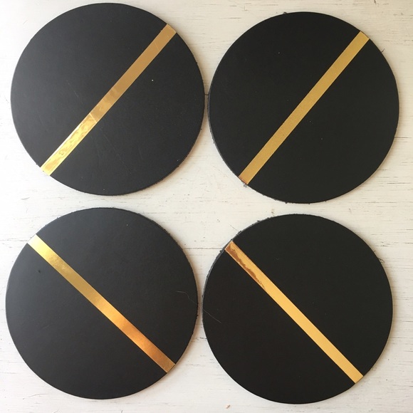 SOLD - Clare V black leather coasters - Picture 4 of 6