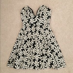 Deep V wired floral dress