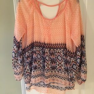 Printed Blouse-Blu Pepper