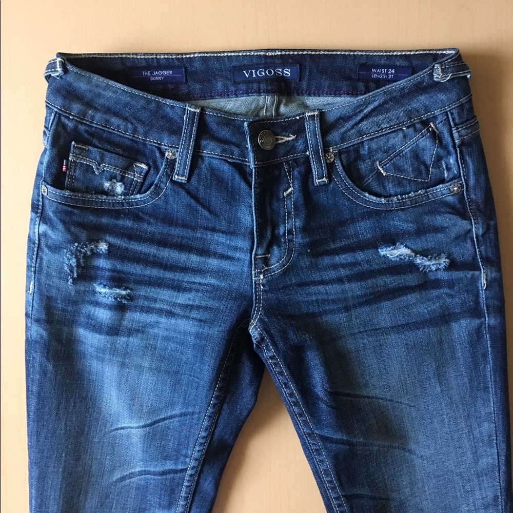 VIGOSS Jagger Skinny jeans distressed dark wash