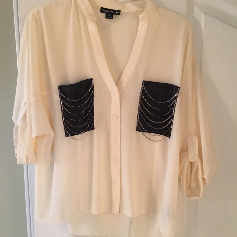 Cute Double Zero Blouse with Chain Pockets